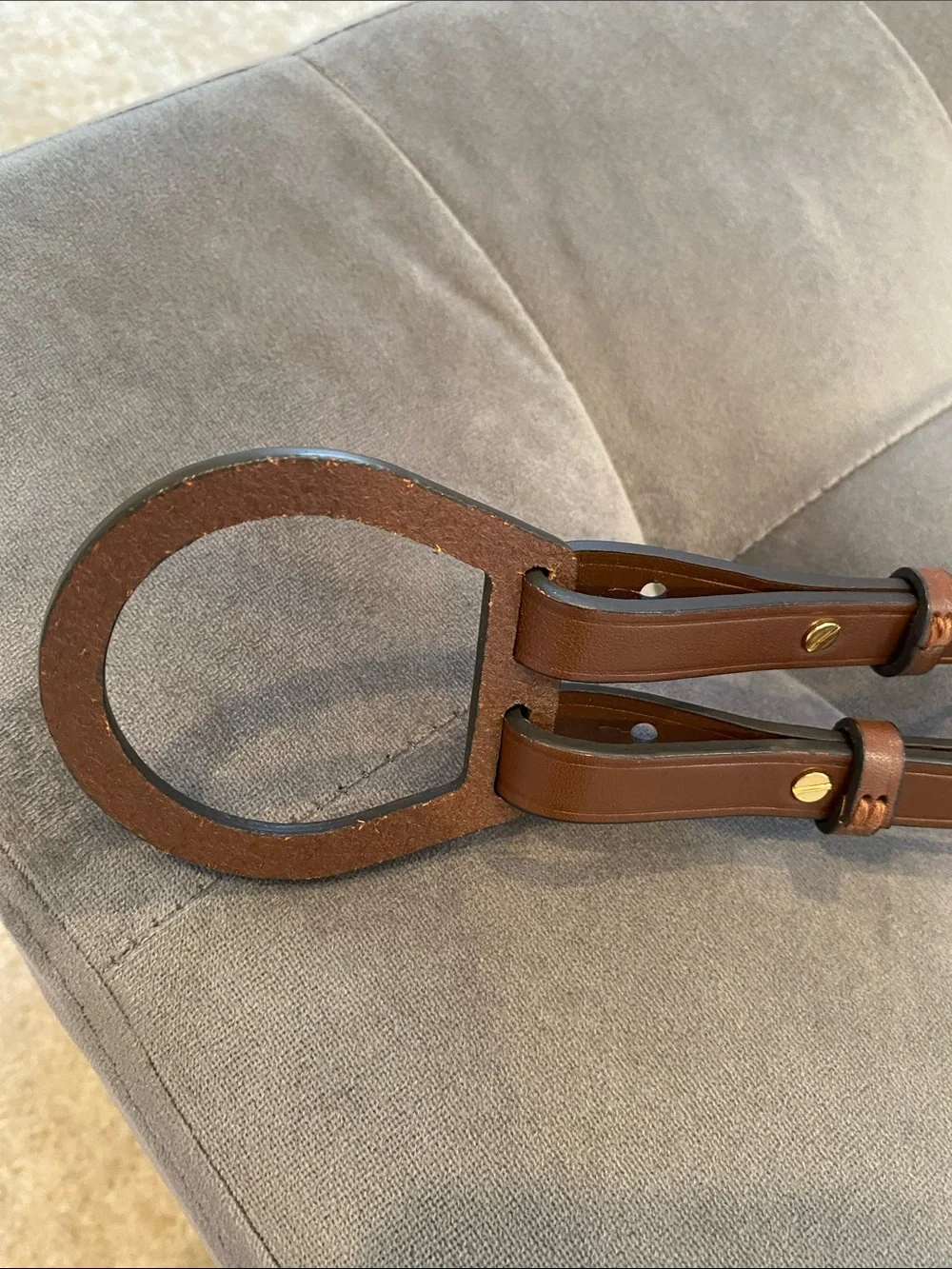 Lauren Ralph Lauren Brown Leather Belt with Gold Buckle